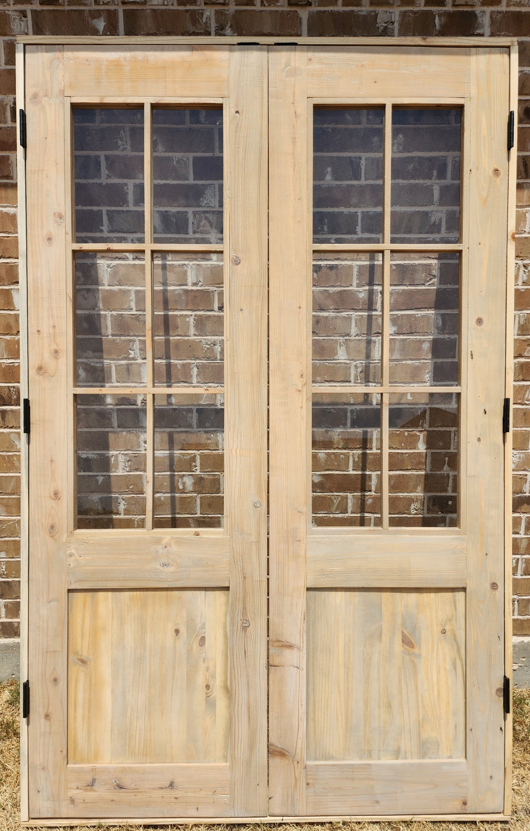 Custom Built: 6 Lite Single Flat panel French Doors Pre-Hung    (Glass French Doors, Sliding Barn Door, Hinge Doors, Pocket Door, Pantry Doors, Antique Doors, Custom Interior Doors)