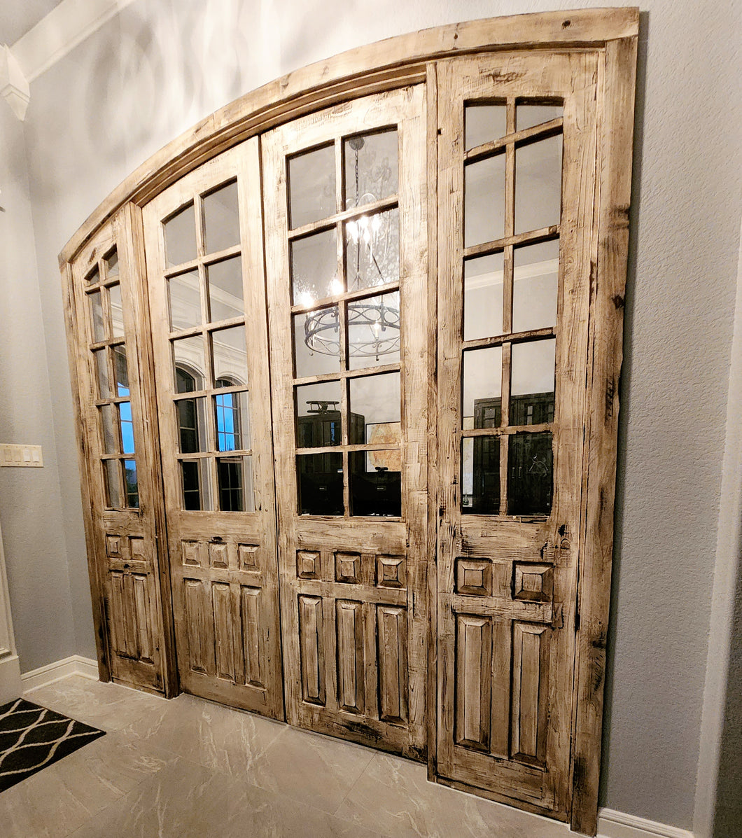 Old Style Arched Doors with side lite - Tumbleweed Home Furnishings 