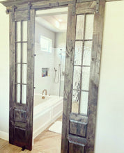 Load image into Gallery viewer, Custom handmade French barn door in solid pine by Tumbleweed Home Furnishings